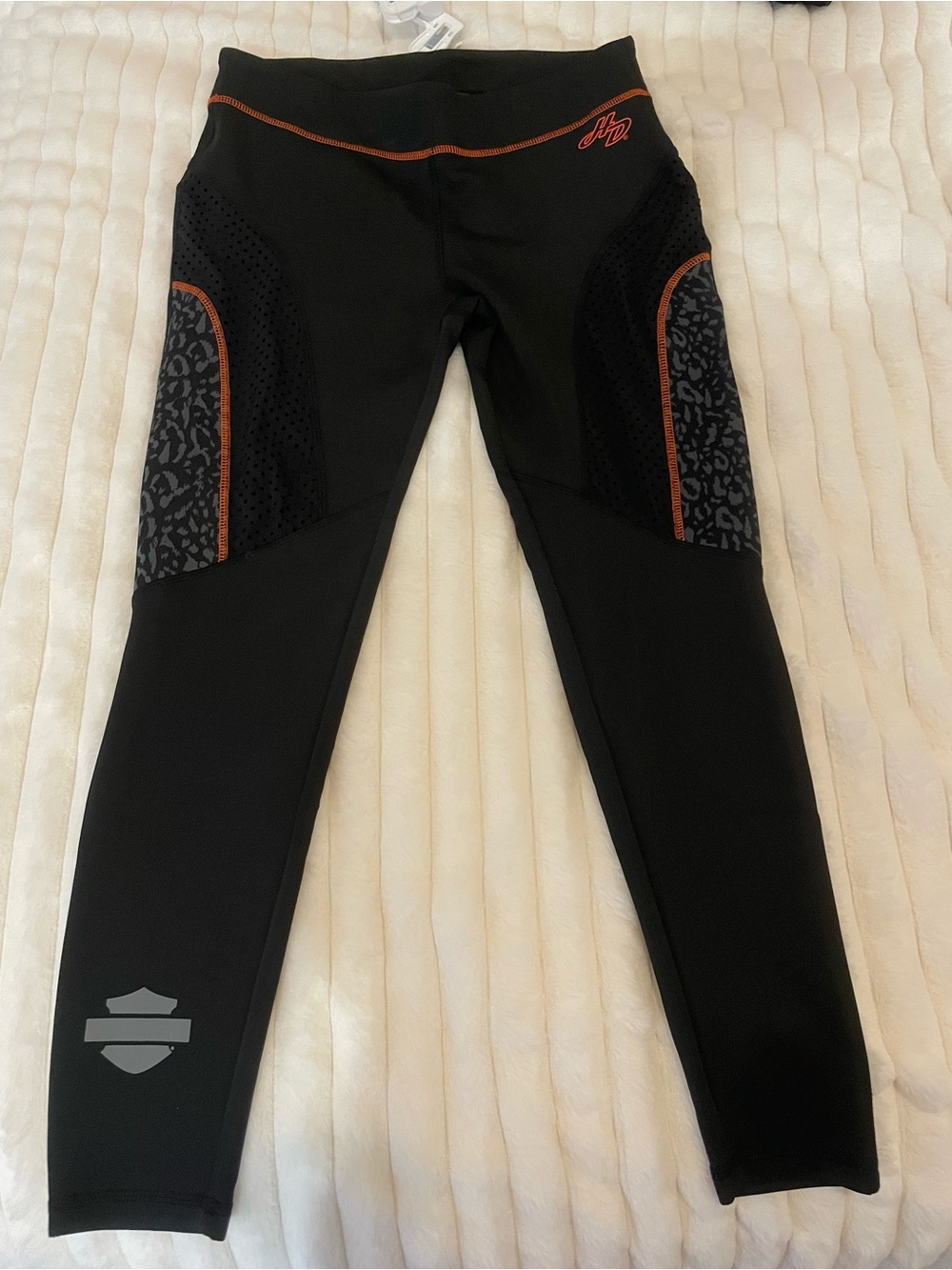 Harley-Davidson Black Performance Gear with Orange Stitching
